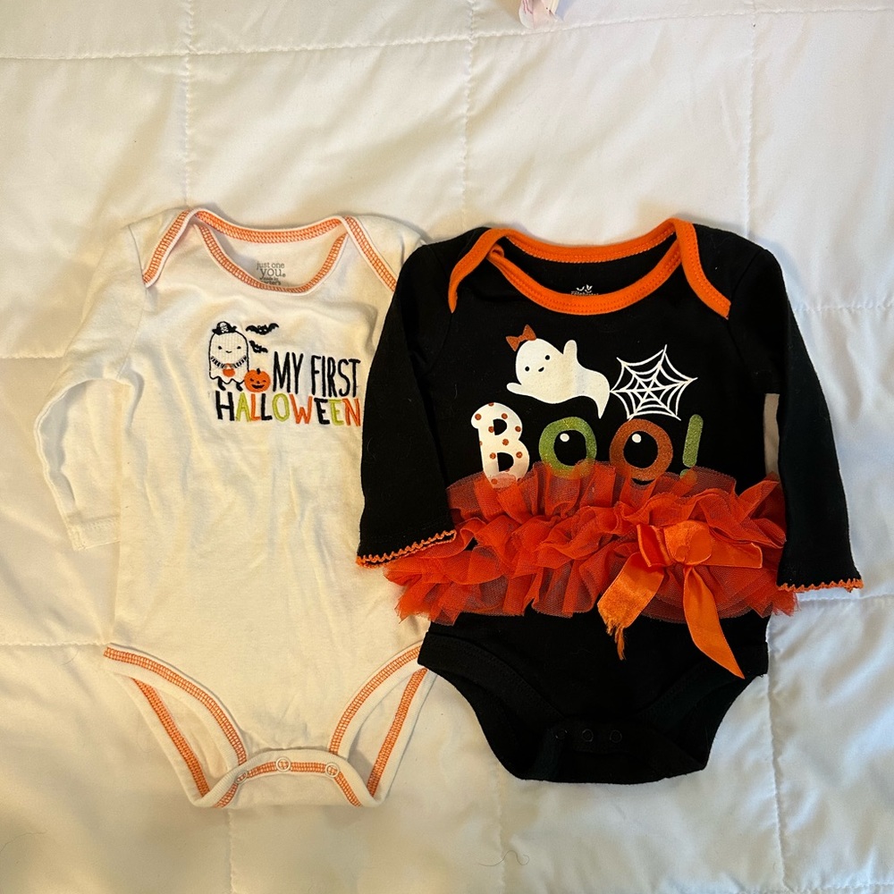 2 Halloween 3 month Baby Onesies